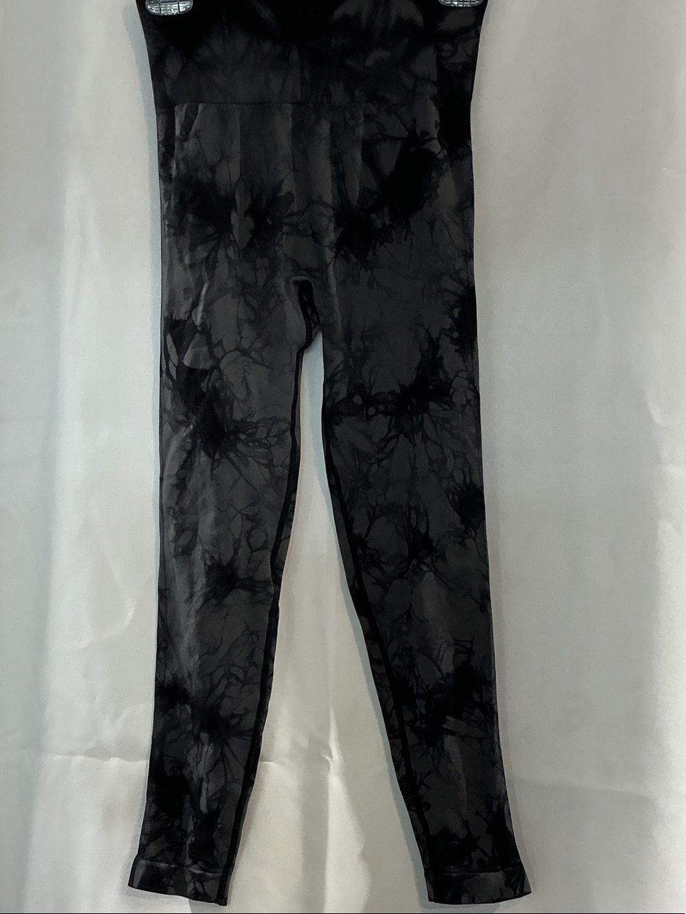 Source Unknown Black Tie-Dye High-Waist Leggings